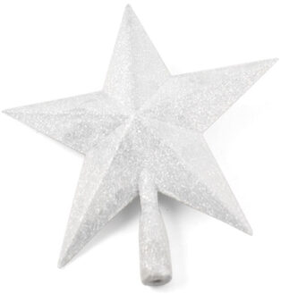 Gerimport Kunststof kerstboom ster piek winter wit 27 cm - Kerstpieken