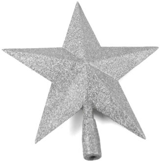 Gerimport Kunststof kerstboom ster piek zilver 27 cm - Kerstpieken