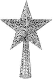 Gerimport Kunststof kerstboom ster piek zilver 36 cm - Kerstpieken