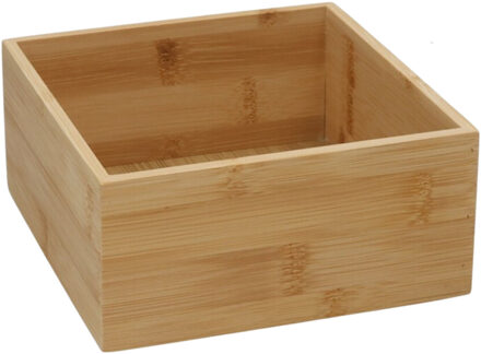Gerimport Lade organizer - bamboe hout - 15 x 15 x 7 cm - bakje
