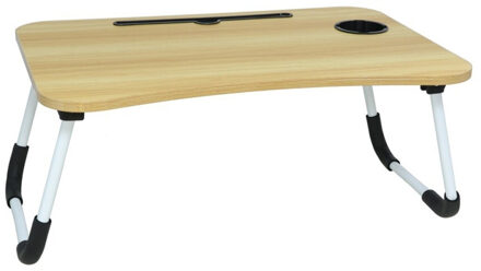 Gerimport Laptoptafel - opklapbaar - bed - dienblad - bruin - 40 x 60 x 26 cm
