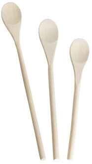 Gerimport Leukenlepels - 3x stuks - set pollepels - hout - 25/30/35 cm