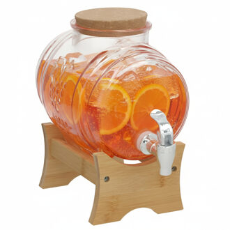 Gerimport Limonade / sap dispenser - 2900 ml - borosilicaat glas - met onderstel en kraantje
