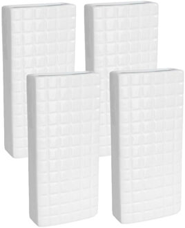 Gerimport Luchtbevochtiger - 4x stuks - waterverdamper radiator - wit - aardewerk - L8 x H20 cm
