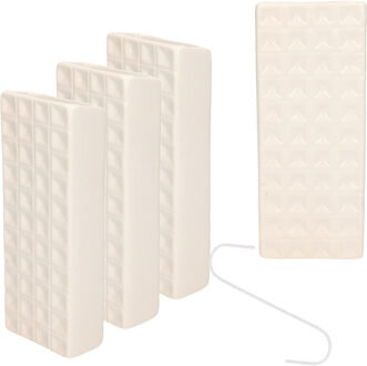 Gerimport Luchtbevochtiger - 6x stuks - waterverdamper - radiator - wit - aardewerk - L8 x H20 cm