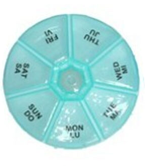 Gerimport Medicijnen doosje/pillendoosje - 7-vaks - turqouise - geschikt voor 7 dagen