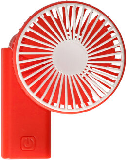 Gerimport Mini ventilator/handventilator - 8 x 5 x 15 cm - Rood - Verkoeling in zomer