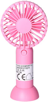Gerimport Mini ventilator/handventilator - 8 x 5 x 16 cm - Roze - Verkoeling in zomer