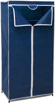 Gerimport Mobiele Kledingkast - opvouwbaar - 75 x 46 x 160 cm - blauw - opberger