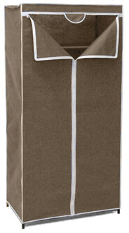 Gerimport Mobiele Kledingkast - opvouwbaar - 75 x 46 x 160 cm - bruin - opberger