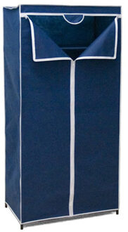 Gerimport Mobiele opvouwbare kledingkast blauw 75 x 46 x 160 cm - Campingkledingkasten
