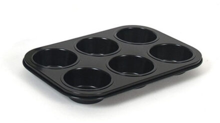 Gerimport Muffin bakvorm/bakblik rechthoek 27 x 19 x 3 cm zwart - Muffinvormen / cupcakevormen