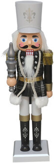 Gerimport Notenkraker decoratie figuur/beeld - 38 cm - zwart - met beweging en muziek - kunststof