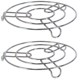 Gerimport Onderzetters voor kookpannen - Set van 2x stuks - metaal - D19 cm - panonderzetters