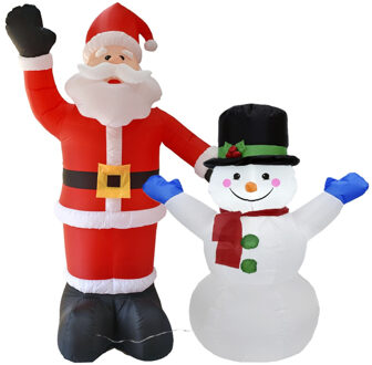 Gerimport Opblaasbare kerstman - 180 cm - en sneeuwpop - 123 cm - met LED verlichting