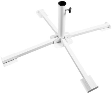 Gerimport parasolvoet/kruisvoet - wit - metaal - 84 x 33 cm - stangdiameter 25/38 mm