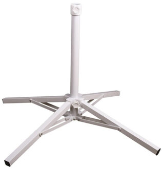 Gerimport parasolvoet/kruisvoet - wit - metaal - 85 x 56 cm - stangdiameter 25/32 mm