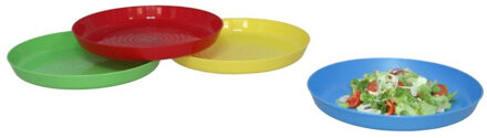 Gerimport Picknick/camping borden - 4x stuks - 18 cm - multi - kunststof - herbruikbaar