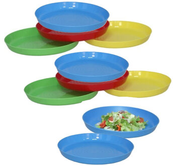 Gerimport Picknick/camping borden - 8x stuks - multi - kunststof - herbruikbaar