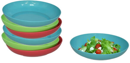 Gerimport Picknick/camping borden set - 18x stuks - multi kleuren - kunststof - herbruikbaar