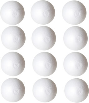 Gerimport Piepschuim bal/bol - 12x - D10 cm - wit - DIY hobby/decoratie bal