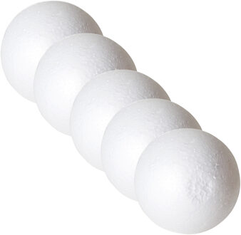 Gerimport Piepschuim bal/bol - 5x - D10 cm - wit - DIY hobby/decoratie bal