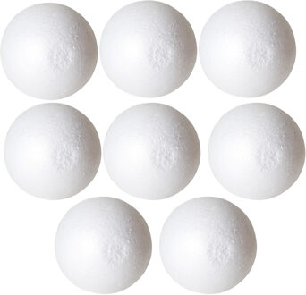 Gerimport Piepschuim bal/bol - 8x - D10 cm - wit - DIY hobby/decoratie bal