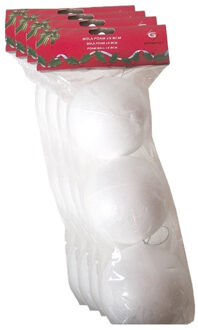 Gerimport Piepschuim ballen/bollen - 12x stuks - D8 cm - met lusjes - DIY hobby/decoratie balletjes