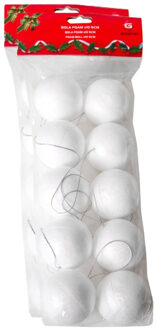 Gerimport Piepschuim ballen/bollen - 20x stuks - D5 cm - met lusjes - DIY hobby/decoratie balletjes