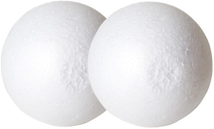 Gerimport Piepschuim ballen/bollen - 2x - D15 cm - wit - DIY hobby/decoratie bal