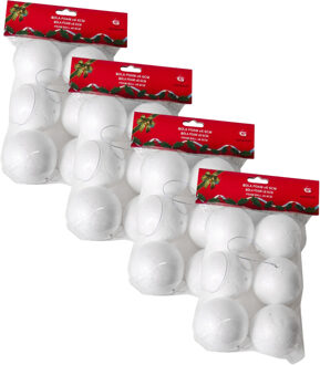 Gerimport Piepschuim ballen/bollen - 36x stuks - D6 cm - met lusjes - DIY hobby/decoratie balletjes