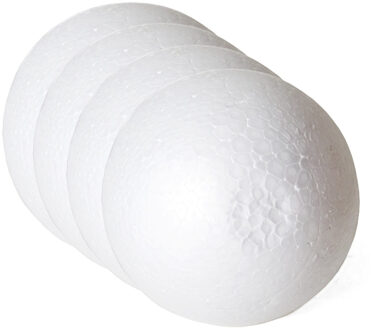 Gerimport Piepschuim ballen/bollen - 4x - D10 cm - wit - DIY hobby/decoratie bal