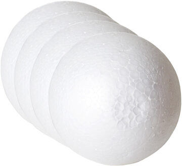 Gerimport Piepschuim ballen/bollen- 4x - D15 cm - wit - DIY hobby/decoratie bal