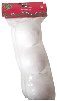 Gerimport Piepschuim ballen/bollen - 6x stuks - D8 cm - met lusjes - DIY hobby/decoratie balletjes