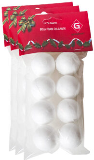 Gerimport Piepschuim balletjes/bolletjes - 24x st - D3 cm - DIY hobby/decoratie balletjes