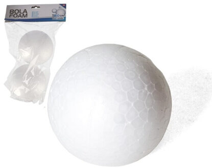 Gerimport Piepschuim hobby vormen DIY ballen - 2x - styropor bollen - 8 cm Wit