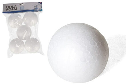 Gerimport Piepschuim hobby vormen DIY ballen - 5x - styropor bollen - 6 cm