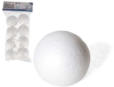 Gerimport Piepschuim hobby vormen DIY ballen - 8x - styropor bollen - 5 cm