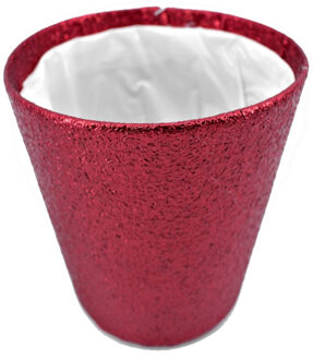 Gerimport Plantenmand - glitter rood - bloempot - 15 x 14 cm - Kerststukje - Plantenpotten