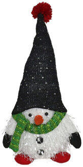 Gerimport Pluche kerst gnome - sneeuwpop - H36 cm - decoratie pop - Kerstman pop Rood