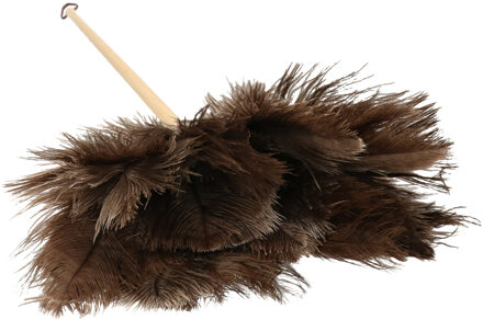 Gerimport Plumeau/duster - Struisvogel veren - 66 cm - houten steel en een ophang lus