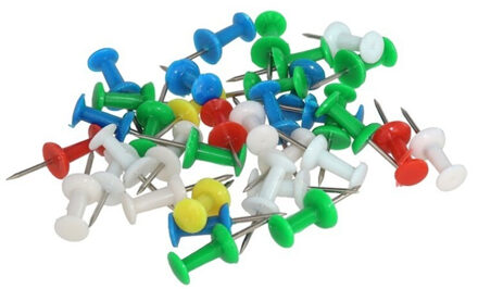 Gerimport Punaises/pushpins - 80x - gekleurd - voor prikbord/memobord