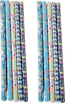 Gerimport Rollen inpakpapier/cadeaupapier - 10x stuks - verjaardag - 200 x 70 cm - papier