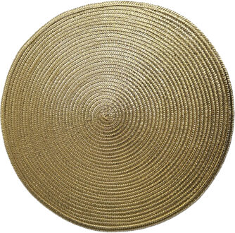 Gerimport Ronde Placemats metallic goud look diameter 38 cm