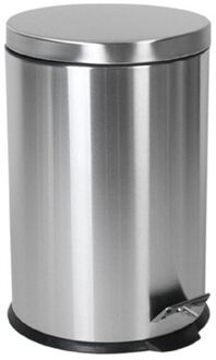 Gerimport RVS prullenbak/pedaalemmer met 9 liter inhoud - Pedaalemmers Zilverkleurig
