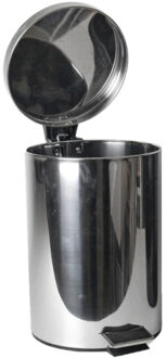 Gerimport RVS vuilnisbak/pedaalemmer 20 liter - 44 cm - Afvalemmers - Prullenbakken