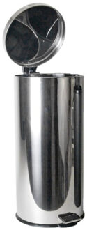 Gerimport RVS vuilnisbak/pedaalemmer 30 liter 65 cm