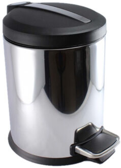 Gerimport RVS vuilnisbak/pedaalemmer - 5 liter - 27 cm - Kleine prullenbakken