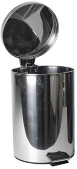 Gerimport RVS vuilnisbak/pedaalemmer 9 liter 35 cm - Pedaalemmers Zilverkleurig