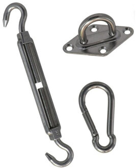 Gerimport Schaduwdoek ophangaccessoires set - 3-delig - luifel/hangmat bevestiging